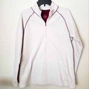 Cabela's Ivory Quarter zip fleece Pullover Womens Sz L